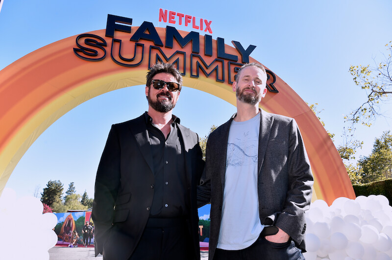 Karl Urban (left) and Chris Williams (right) at the Netflix Family Summer kick off event.