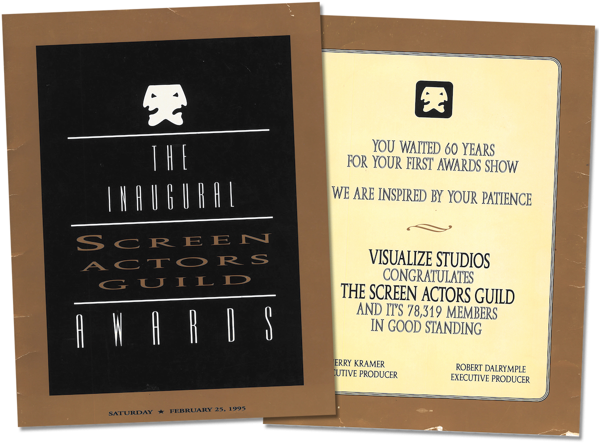 Scan of the physical invitation to the inaugural Screen Actors Guild Awards.