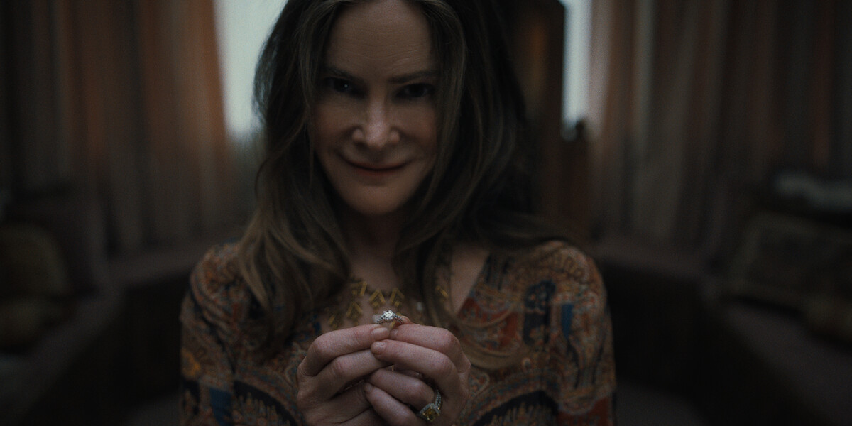 Jennifer Jason Leigh as Victoria in ‘Something Very Bad Is Going to Happen’