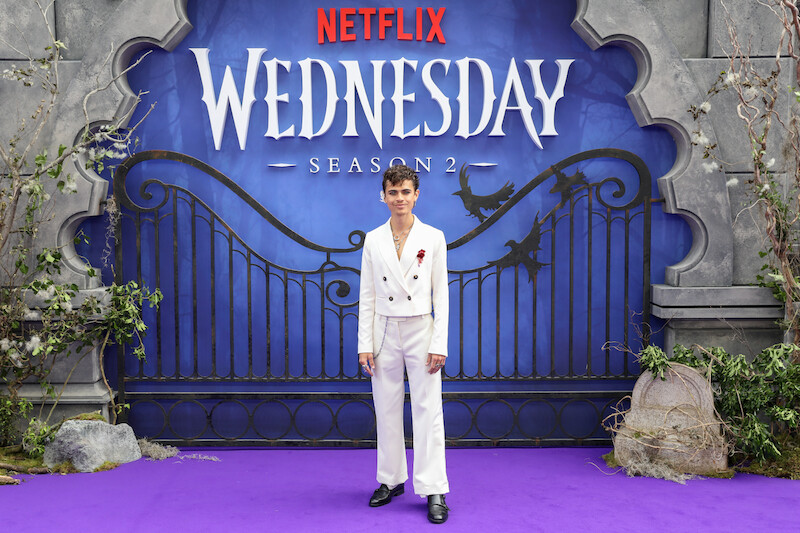 Oliver Watson attends the global premiereof 'Wednesday' Season 2, Part 1.