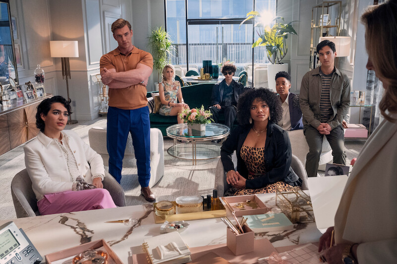 A group of people in an office