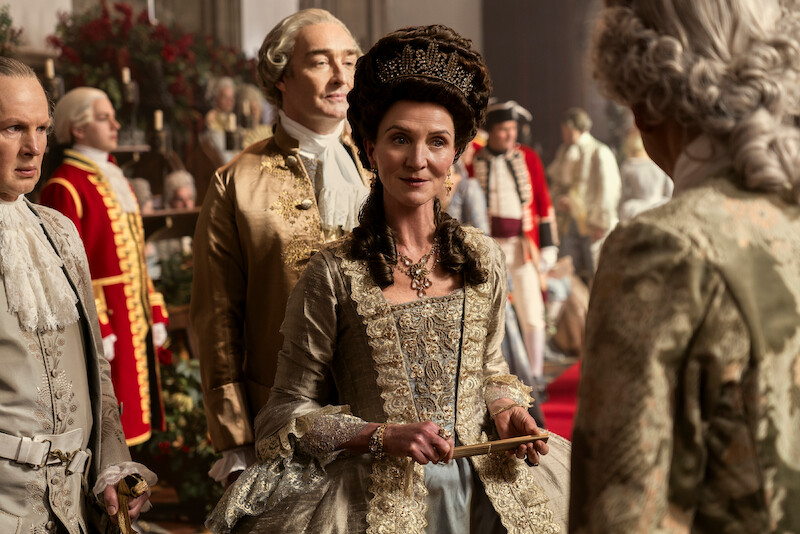 Richard Cunningham as Lord Bute, Neil Edmond as Earl Harcourt and Michelle Fairley as Princess Augusta.