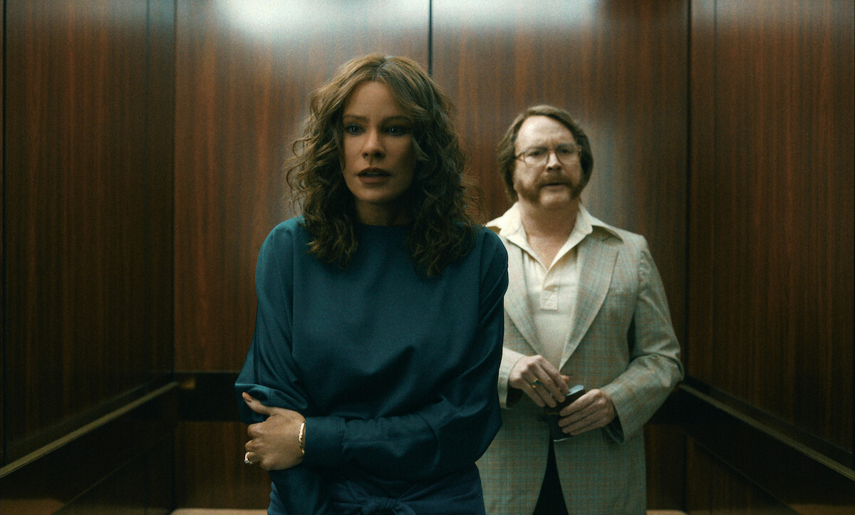 Sofia Vergara as Griselda, Christian Tappan as Arturo in ‘Griselda’