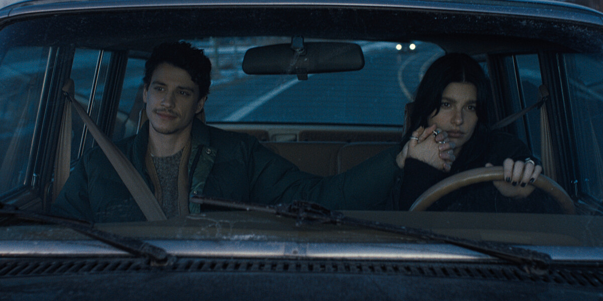 Adam DiMarco as Nicky and Camila Morrone as Rachel in ‘Something Very Bad Is Going to Happen’