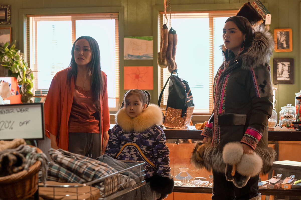 Maika Harper as Neevee, Keira Cooper as Bun, Anna Lambe as Siaja in Episode 1 of ‘North of North’