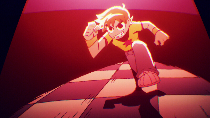 Michael Cera as Scott Pilgrim in Scott Pilgrim Takes Off. 