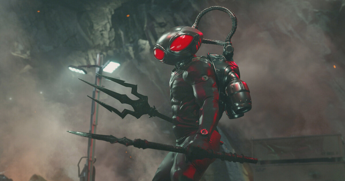 Yahya Abdul-Mateen II as Black Manta repares to fight in ‘Aquaman and the Lost Kingdom.’