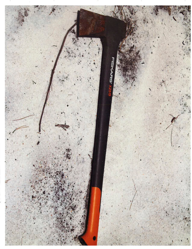 This ax was found by Tiffany’s uncle near the point of impact. -  ‘Unsolved Mysteries’ Episode 1: Roadside clues
