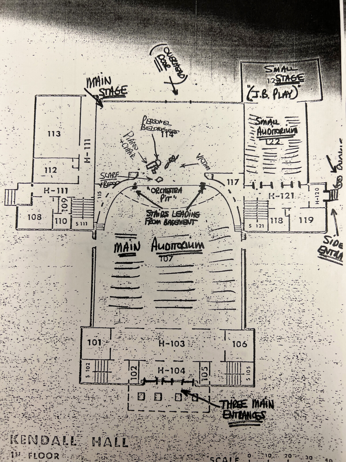 A map of how Kendall Hall stood on September 4th, 1977.
