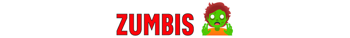 Lettering vermelho diz “zumbis”