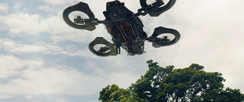 A futuristic aircraft in 'Code 8'