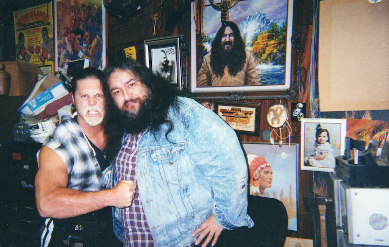 One of Buffalo Jim’s closest friends, WWF wrestler, Johny “Psycho” Paine, was a frequent visitor to his auto shop - Photos of Buffalo Jim 
