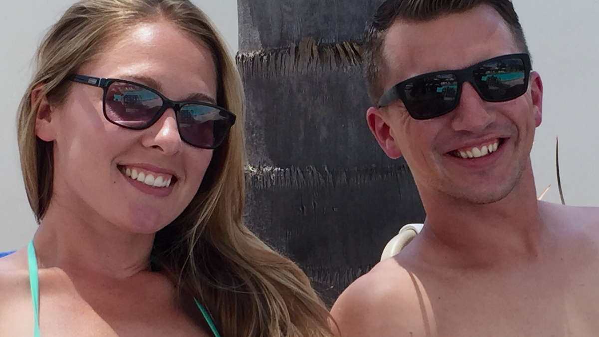 Denise Huskins and Aaron Quinn smiling.