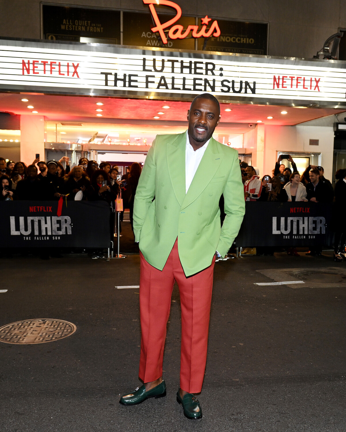 Idris Elba attends the New York premiere of Luther: The Fallen Sun.
