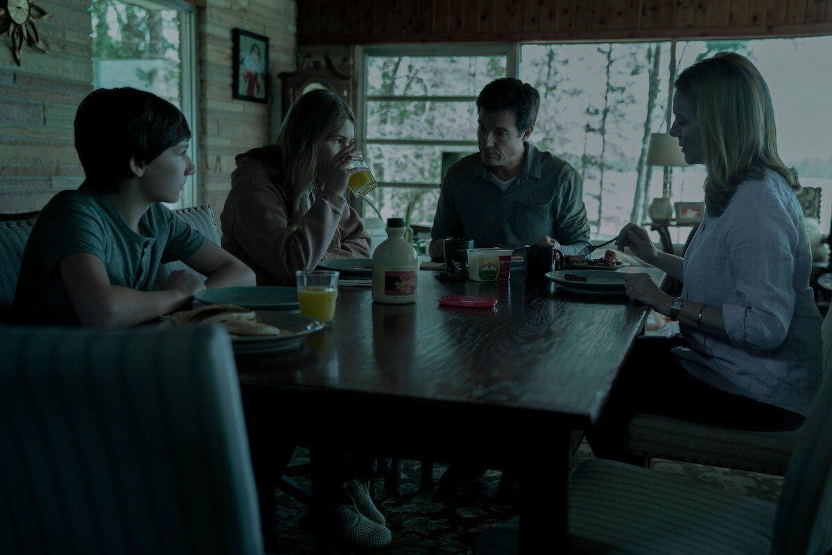 (L-R) Gaertner,  Hublitz, Bateman and Laura Linney (as Wendy Byrde) in Season 2 Episode 9 of Ozark.