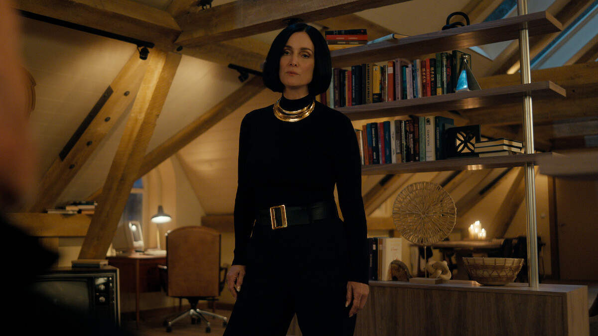 Carrie-Anne Moss as Greta Nelso in Season 2 of ‘FUBAR’