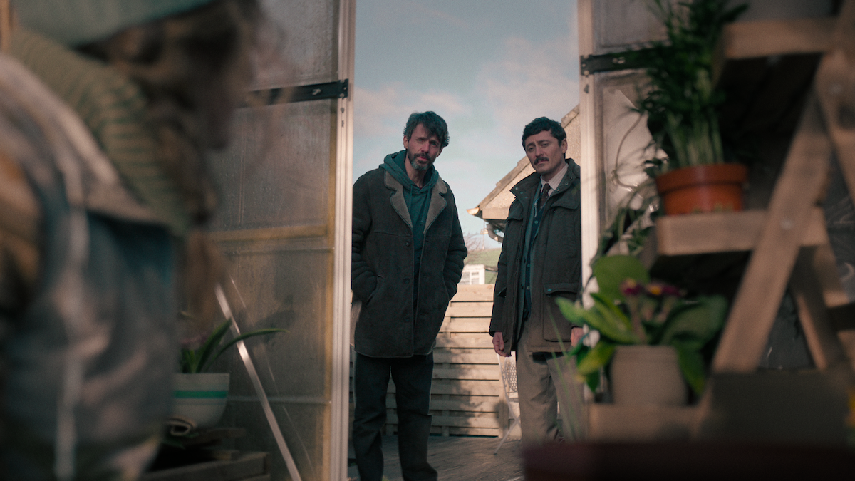 Matthew Goode as Carl Morck and Alexej Manvelov as Akram Salim in ‘Dept. Q’ season 1.