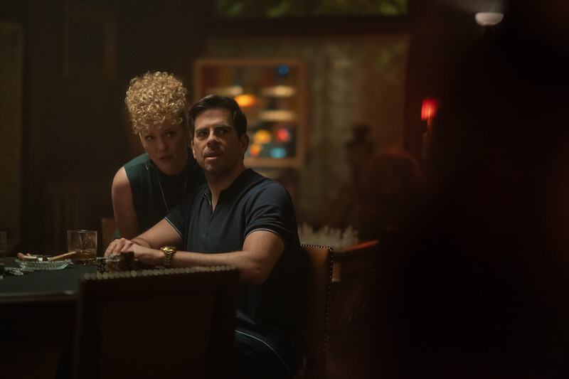 Dana Millican as Rebecca and Eli Roth as Blake in 'Night Always Comes.'