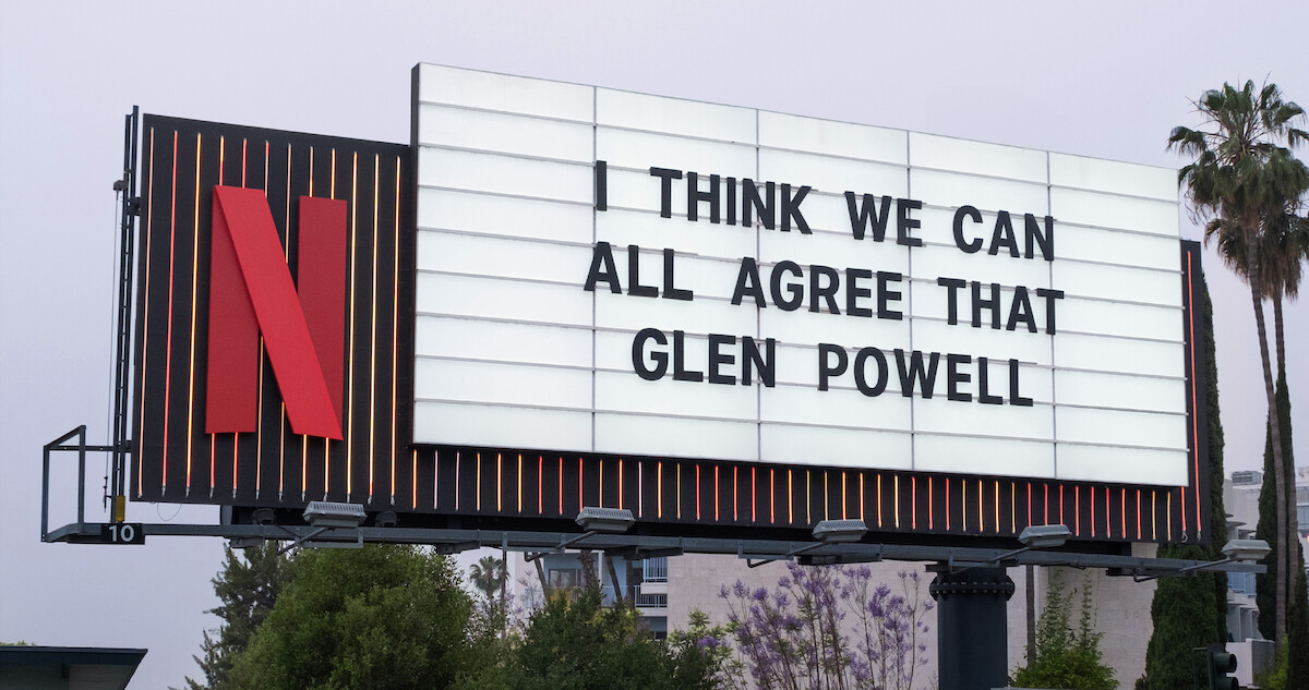 Hit Man Sunset Blvd billboard ‘I think we can all agree that Glen Powell’