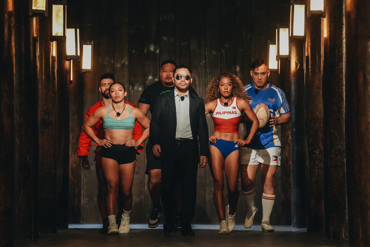 Mark Mugen, Lara Lorraine Deang Liwanag, Ray Jefferson Querubin, Manny Pacquiao, Robyn Lauren Brown, Justin Coveney as Team Phillipines in ‘Physical: Asia.’