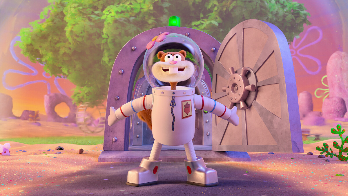 Sandy outstretches her arms and smiles in 'Saving Bikini Bottom: The Sandy Cheeks Movie'