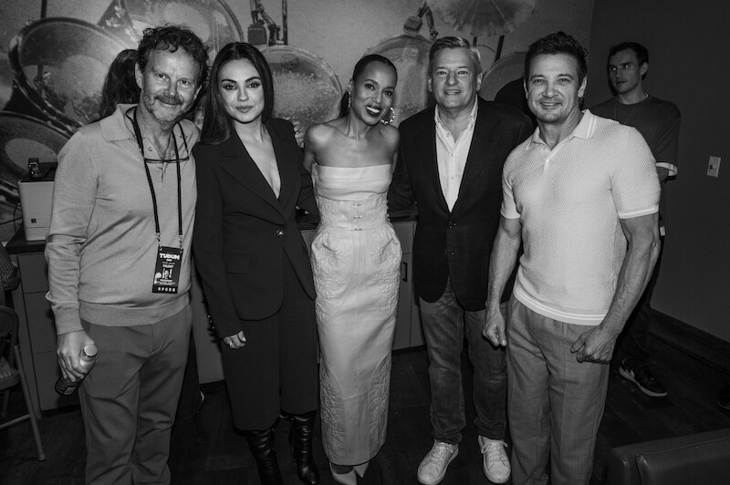 Ram Bergman, Mila Kunis, Kerry Washington, Ted Sarandos, and Jeremy Renner