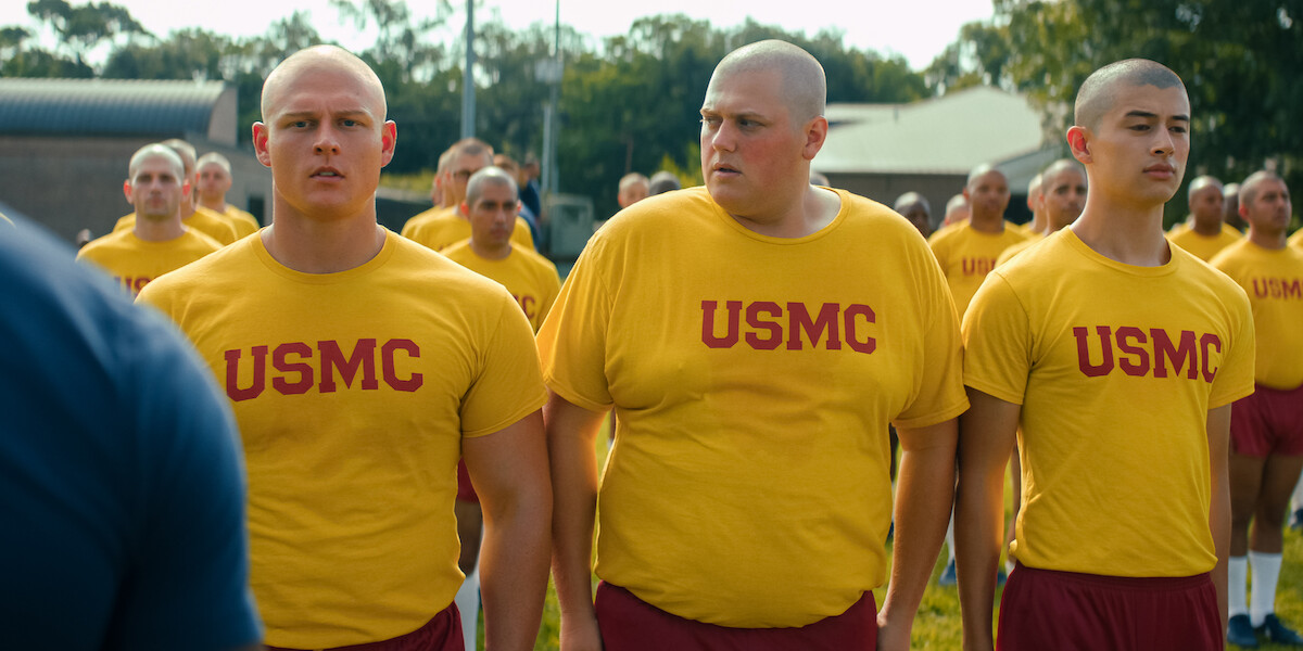 Brandon Tyler Moore as Cody Bowman and Blake Burt as John Bowman in ‘Boots’