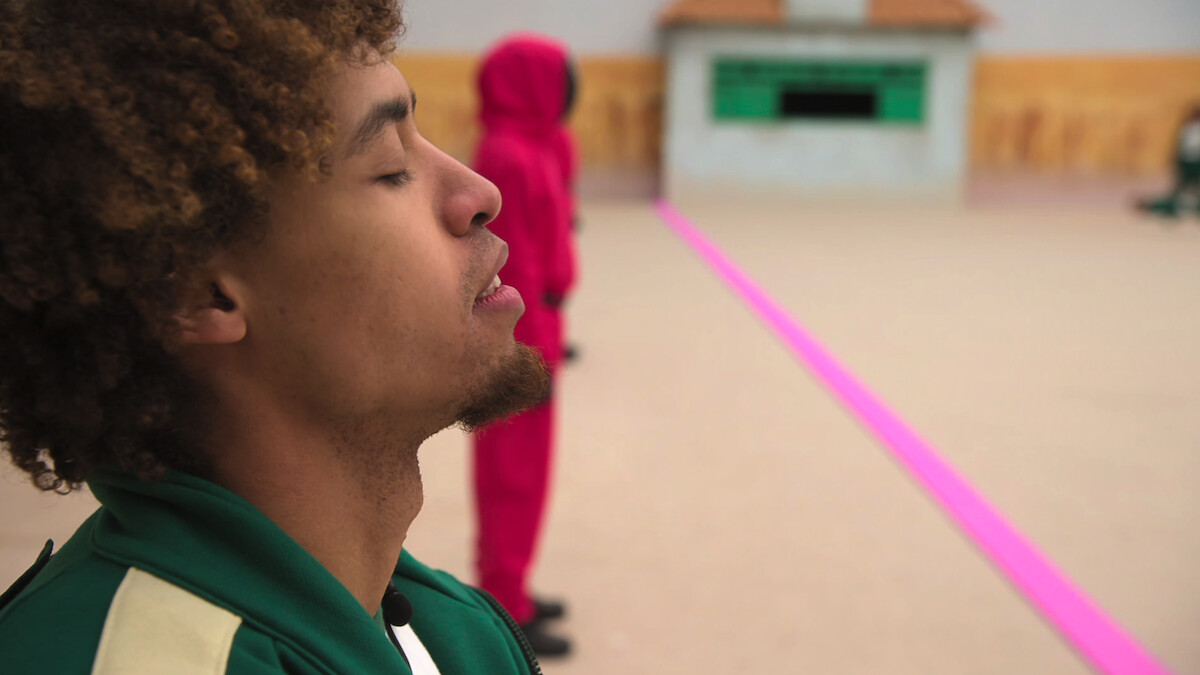 ‘Squid Game: The Challenge’ contestant playing the Red Light, Green Light challenge