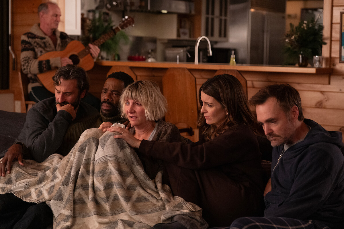 Toby Huss as Terry, Marco Calvani as Claude, Colman Domingo as Danny, Kerri Kenney as Anne, Tina Fey as Kate, and Will Forte as Jack in ‘The Four Seasons’