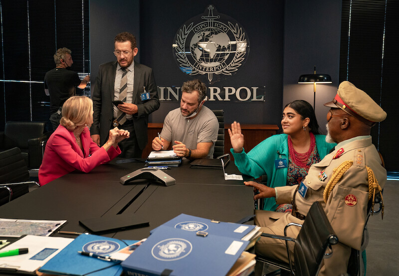 Melanie Laurent as Claudette Joubert, Dany Boon as Inspector, Writer/Director Jeremy Garelick, Kuhoo Verma as Saira and John Kani as Colonel Ulenga.
