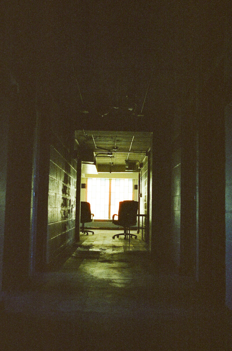 Dark hallways at The Academy at Ivy Ridge. 