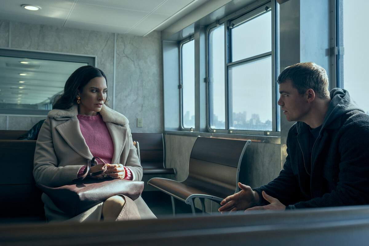 Genesis Rodriguez as Isabel, Gabriel Basso as Peter Sutherland in ‘The Night Agent’ Season 3