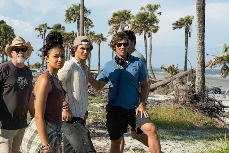 Chase Stokes and Madison Bailey in Outer Banks Season 1 Behind-the-Scenes Photo Gallery.