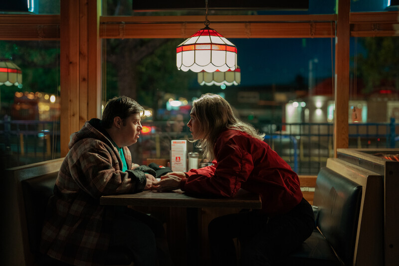 Zack Gottsagen and Vanessa Kirby in 'Night Always Comes.'