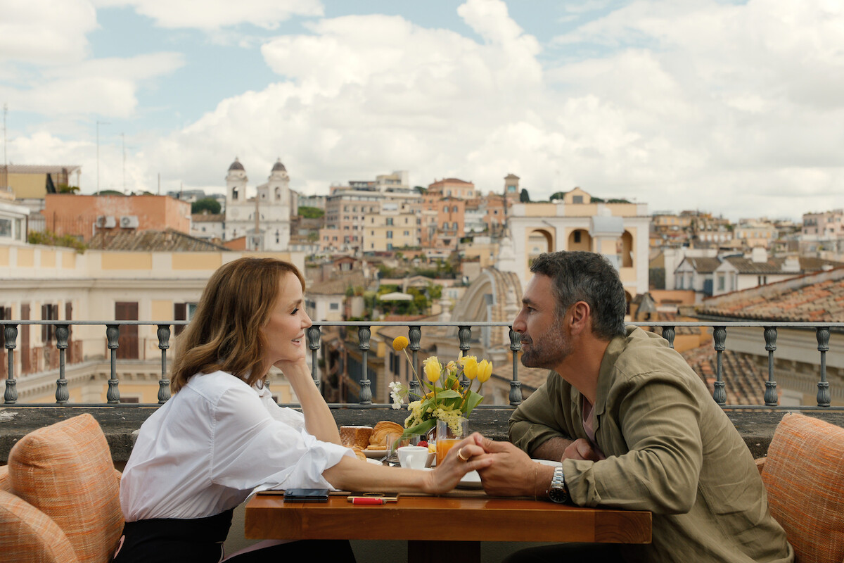 Philippine Leroy-Beaulieu as Sylvie Grateau and Raoul Bova as Giancarlo in ‘Emily in Paris’ Season 5.