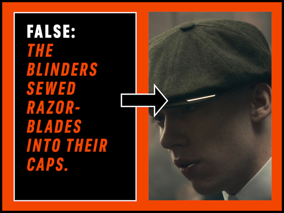 An image of character John with a razor blade sewn in his cap