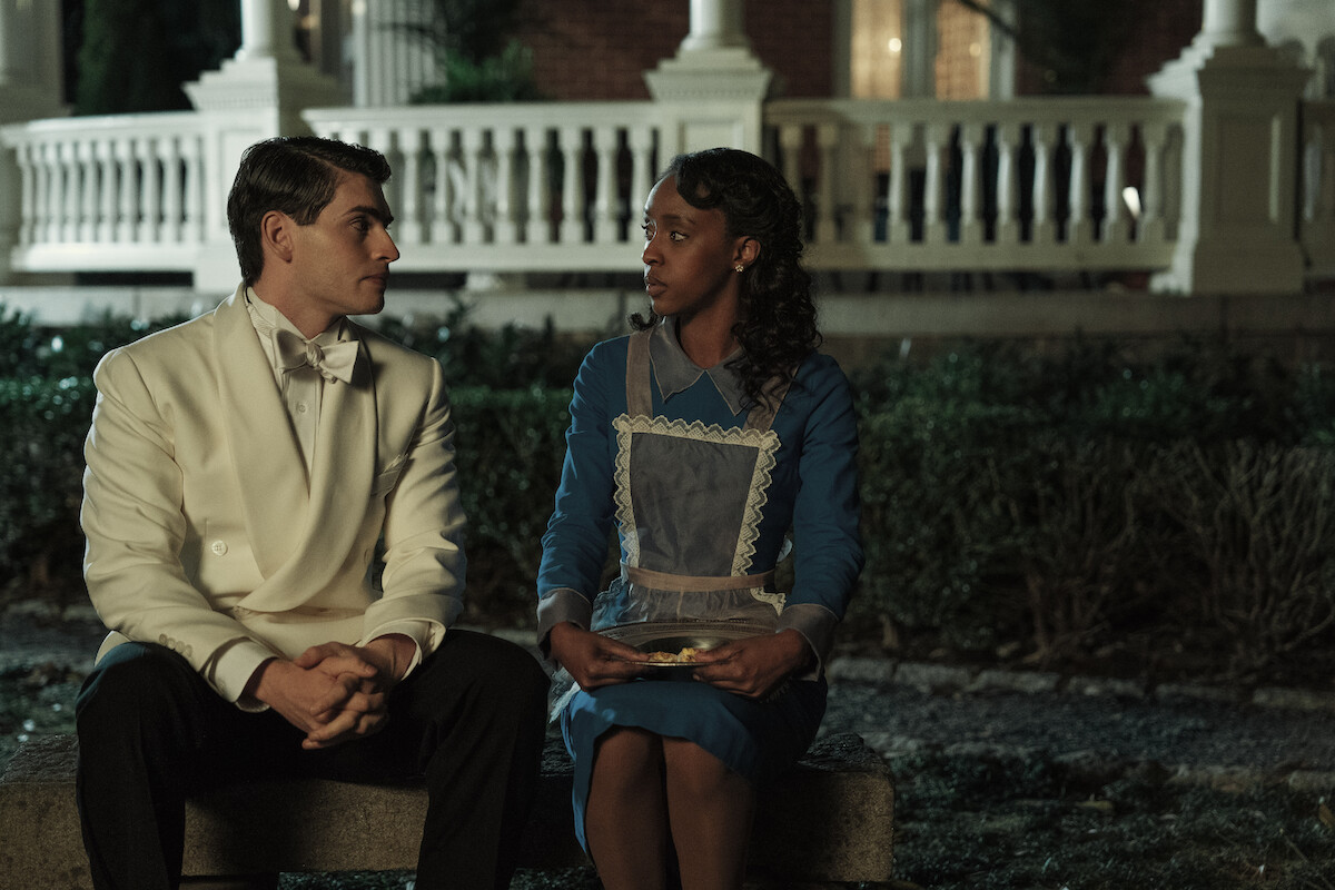 Gregg Sulkin as Abram David and Ebony Obsidian as Lena Derriecott King in ‘The Six Triple Eight’