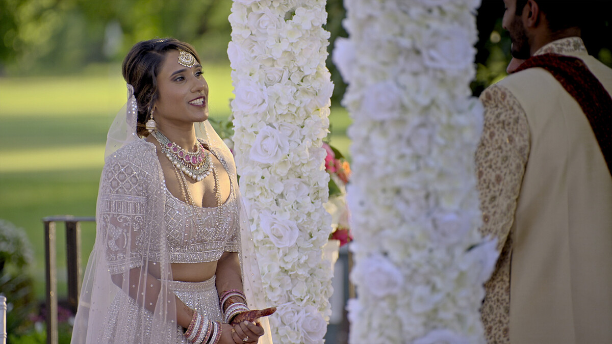 Deepti at the altar in 'Love is Blind'.