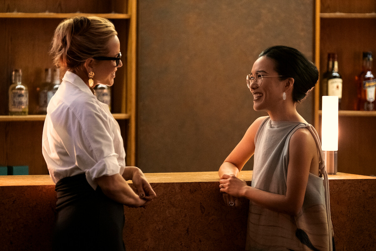 Maria Bello as Jordan Forster and Ali Wong as Amy Lau in BEEF Season 1.