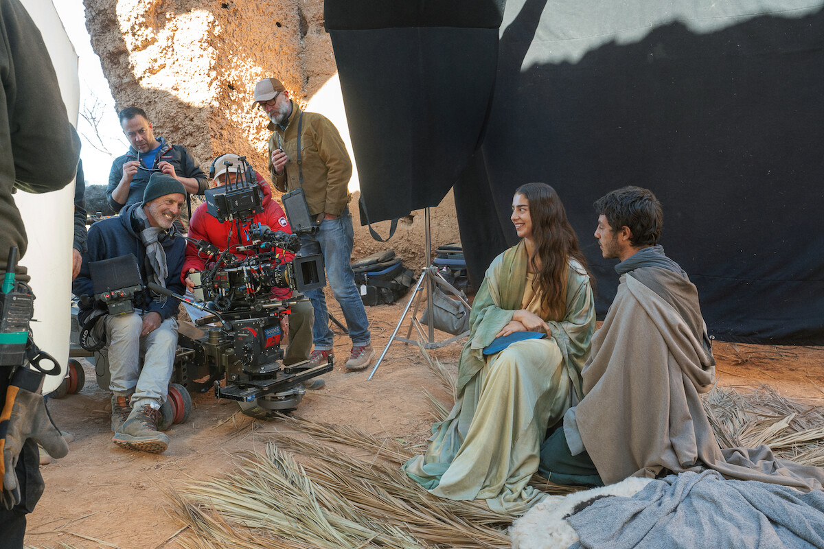Director D.J. Caruso, Noa Cohen as Mary, and Ido Tako as Joseph in ‘Mary’