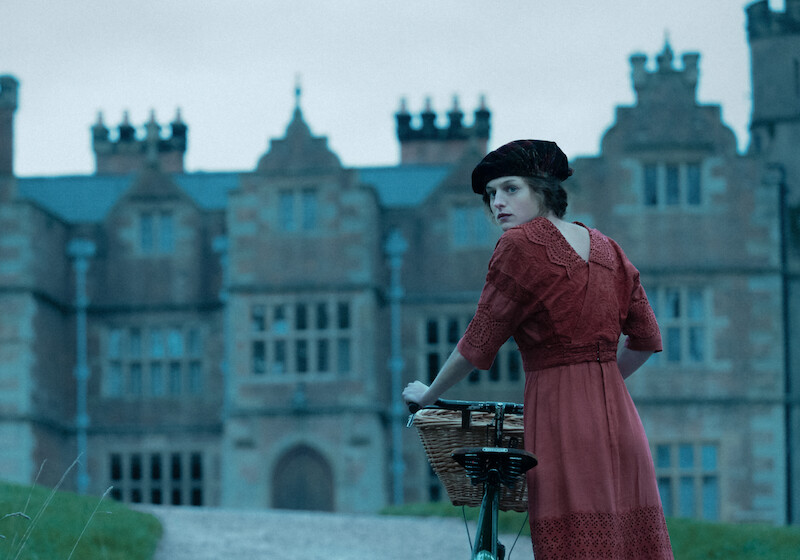 Constance in front of Wragby Hall, the Chatterley’s stately home.  