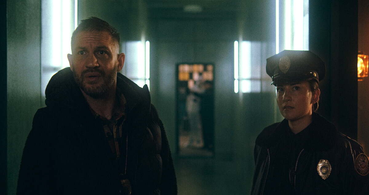 Tom Hardy as Walker and Jessie Mei Li as Ellie in 'HAVOC'