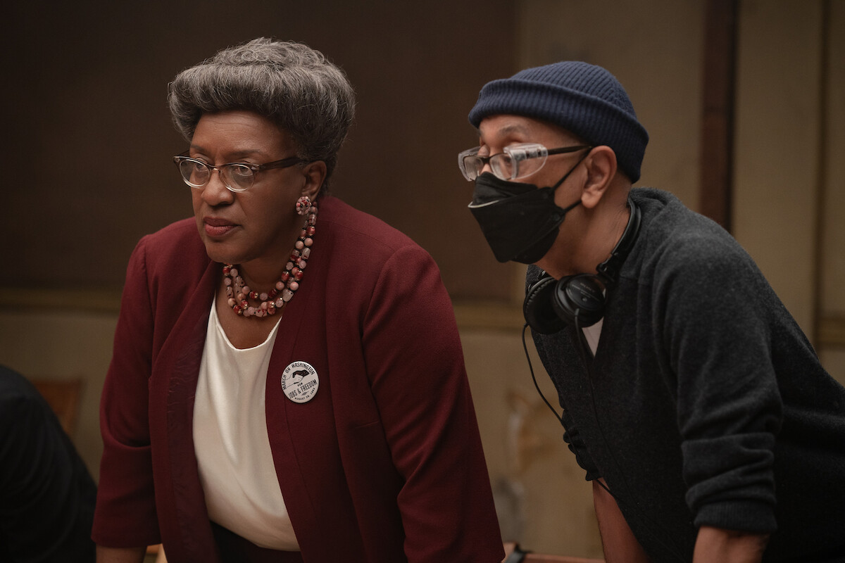 CCH Pounder and George C. Wolfe on the set of ‘Rustin’