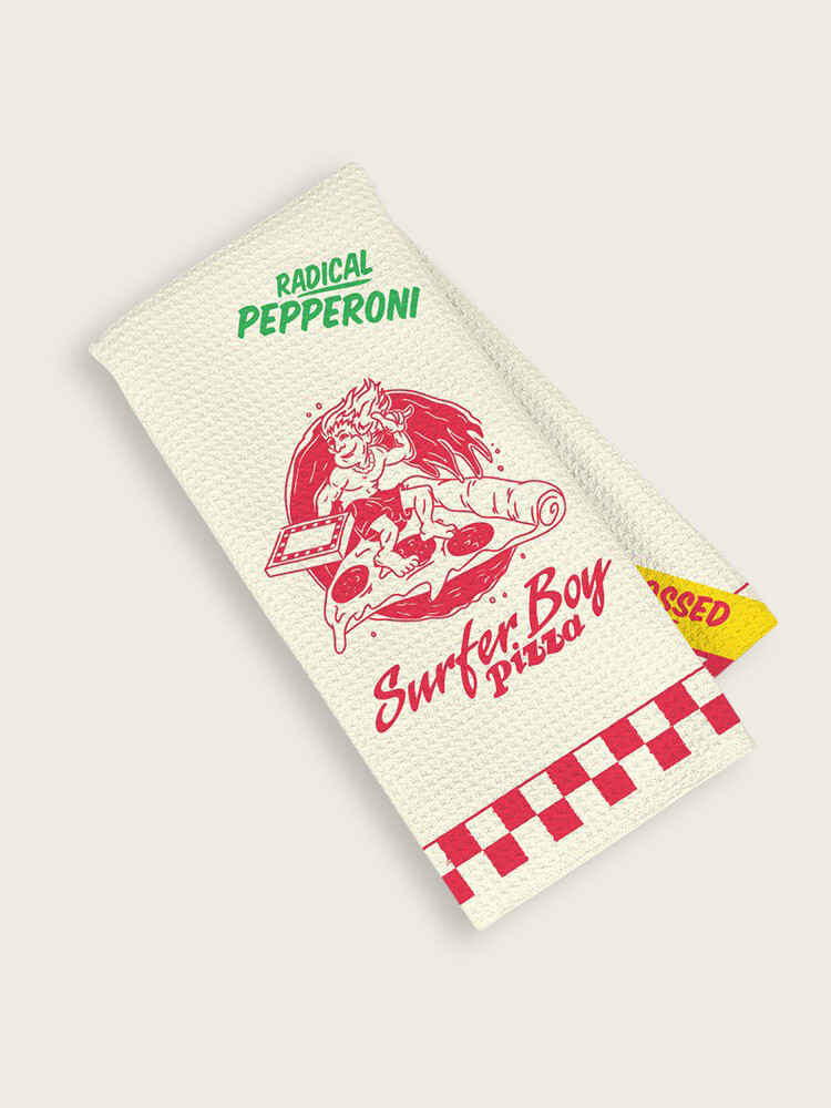 Stranger Things Surfer Boy Pizza Kitchen Towel