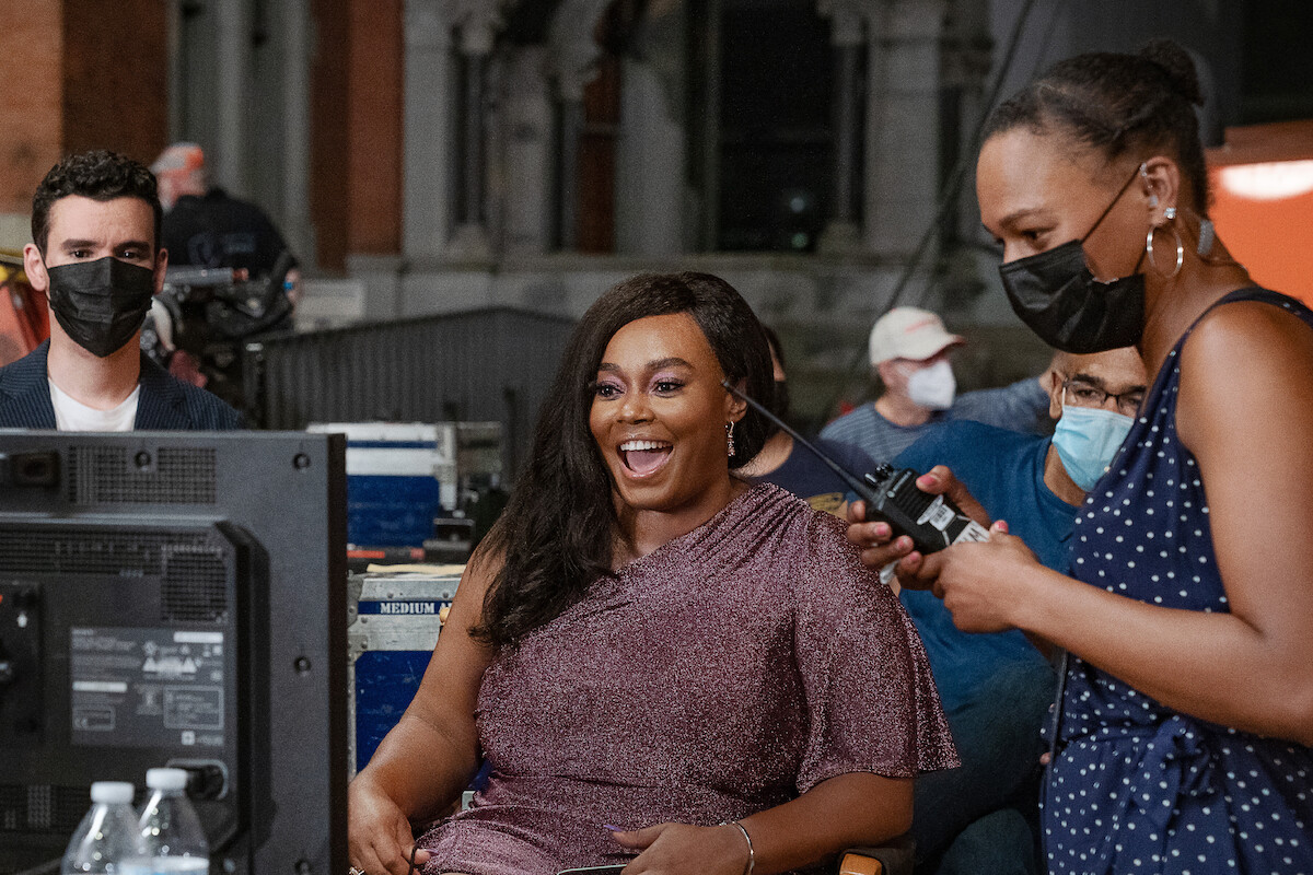 Director Numa Perrier on the set of The Perfect Find.