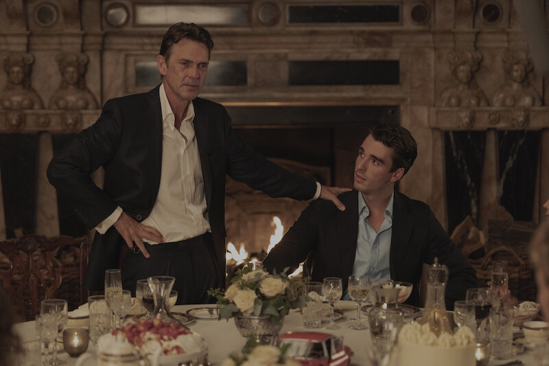 Dougray Scott as William and Corey Mylchreest as Jamie in 'My Oxford Year'.