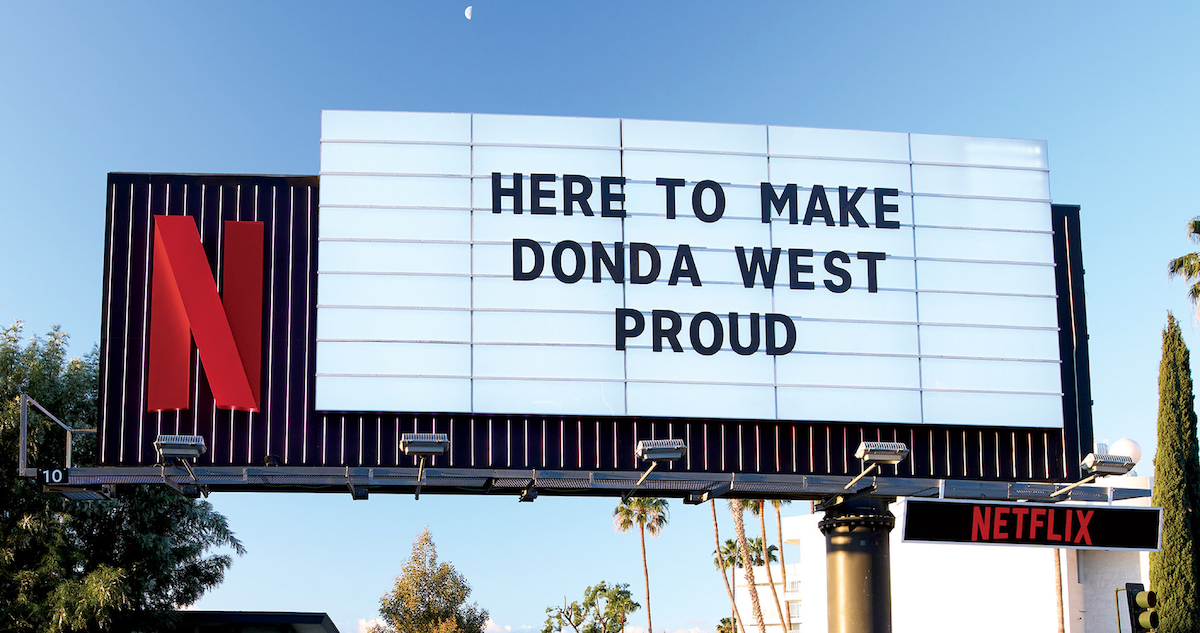 ‘Jeen-Yuhs’ Sunset marquee