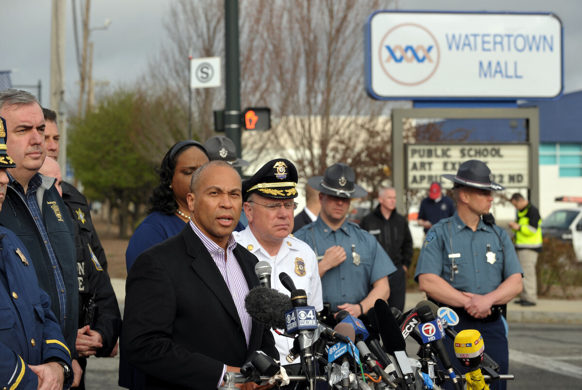 Massachusetts Governor Deval Patrick with Boston Police Commissioner Ed Davis.