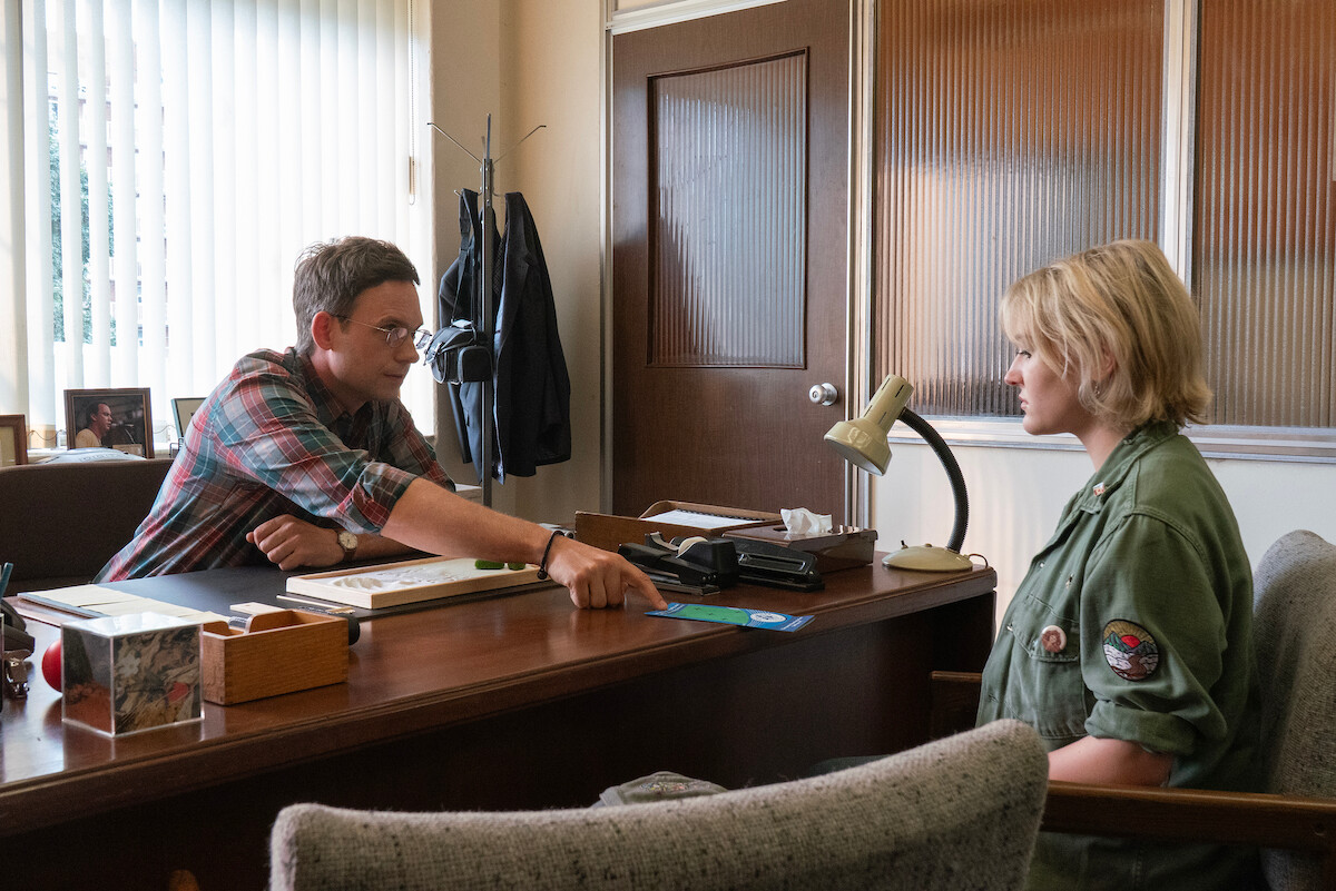 Patrick J. Adams as Mr. Turner and Alyvia Alyn Lind as Leila in ‘Wayward.’