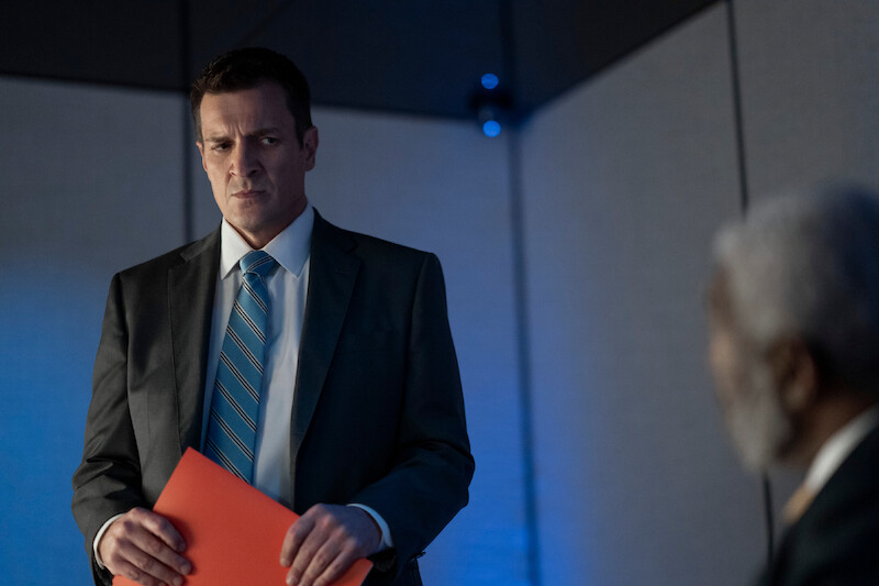 Nathan Fillion as Alton West in Season 2 of 'The Recruit'